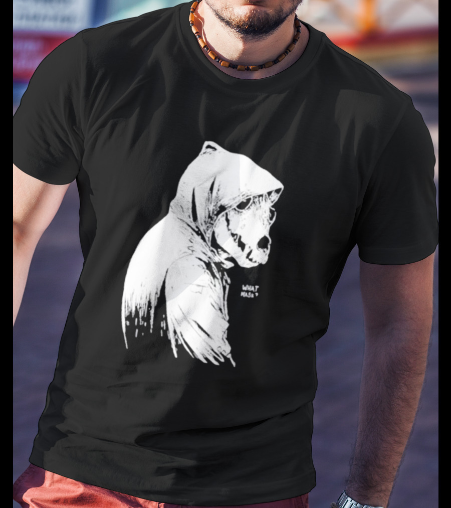 Massive Faceart What Mask Hooded Skull T-Shirt