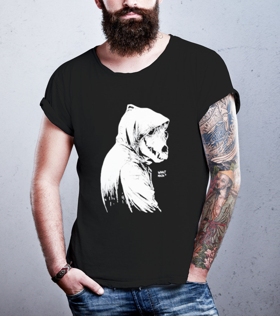 Massive Faceart What Mask Hooded Skull T-Shirt