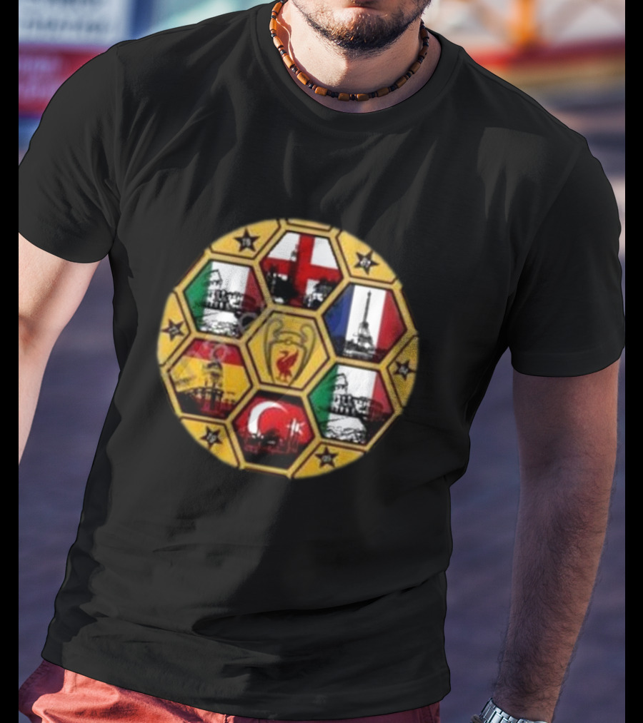 Scouse Republic We’ve Conquered All Of Europe Football Icons And National Flags T-Shirt