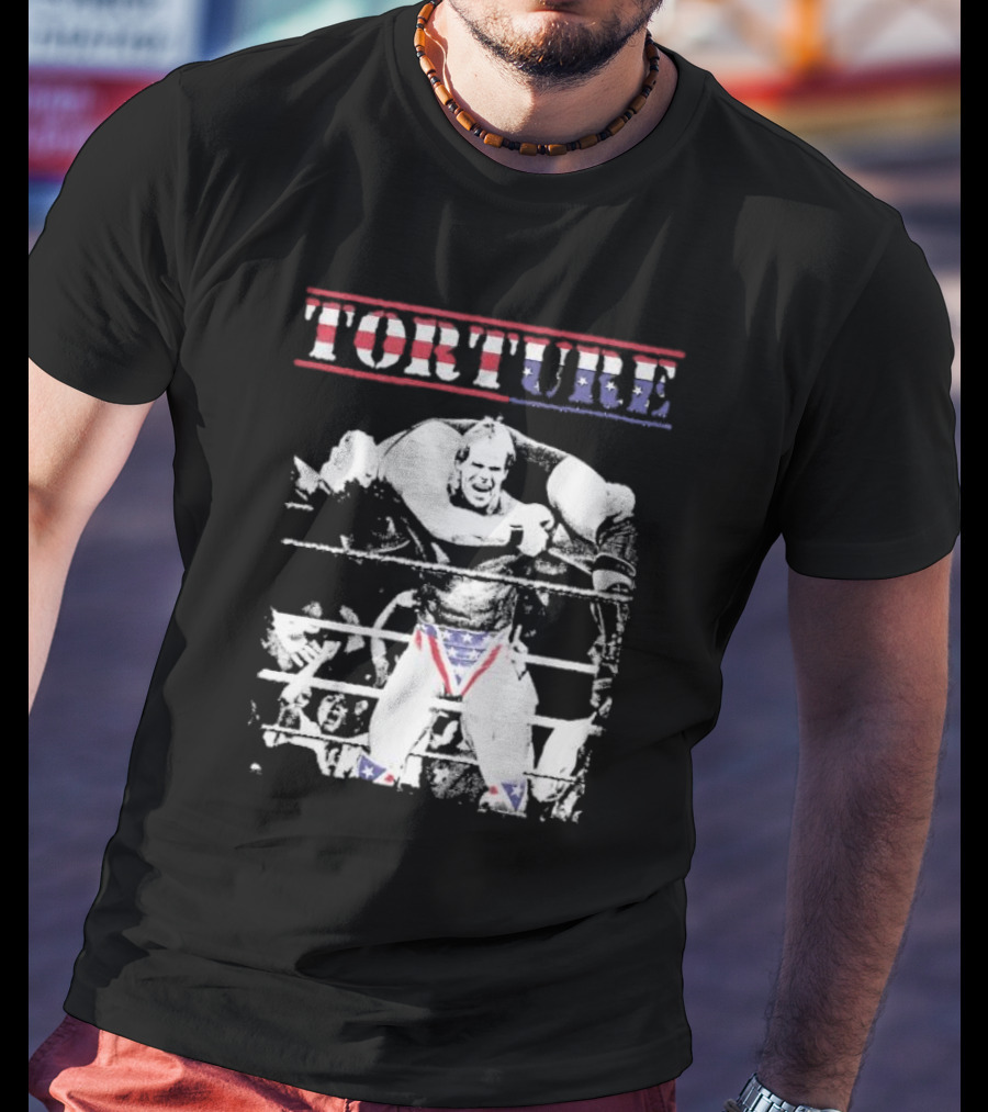Torture Wrestling Sucks Collab Patriotic Wrestler Carrying Opponent T-Shirt