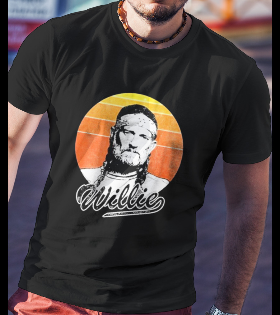 Willie Nelson Vintage Sunset Circle T-Shirt