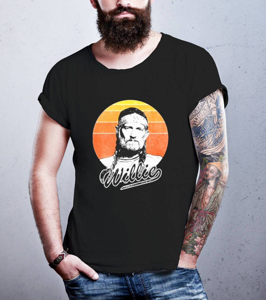 Willie Nelson Vintage Sunset Circle T-Shirt