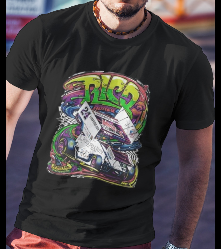 Rico Abreu Number 24 Vibrant Racing Car Youth Hidden Picture T-Shirt