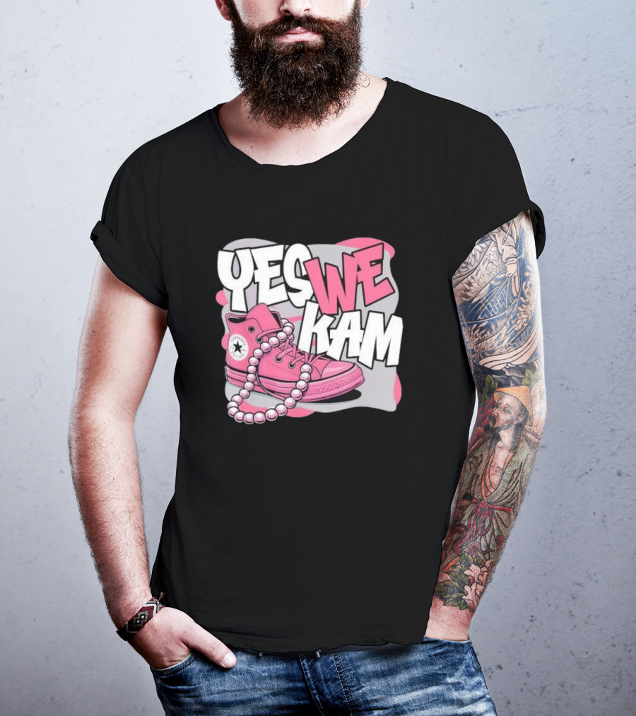 Yes We Kam Pink Boot Pearl Converse Sneaker T-Shirt
