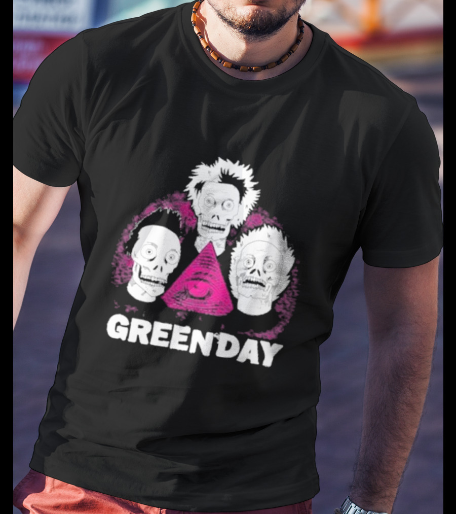 Green Day Zombie Pyramid Emo Skull T-Shirt