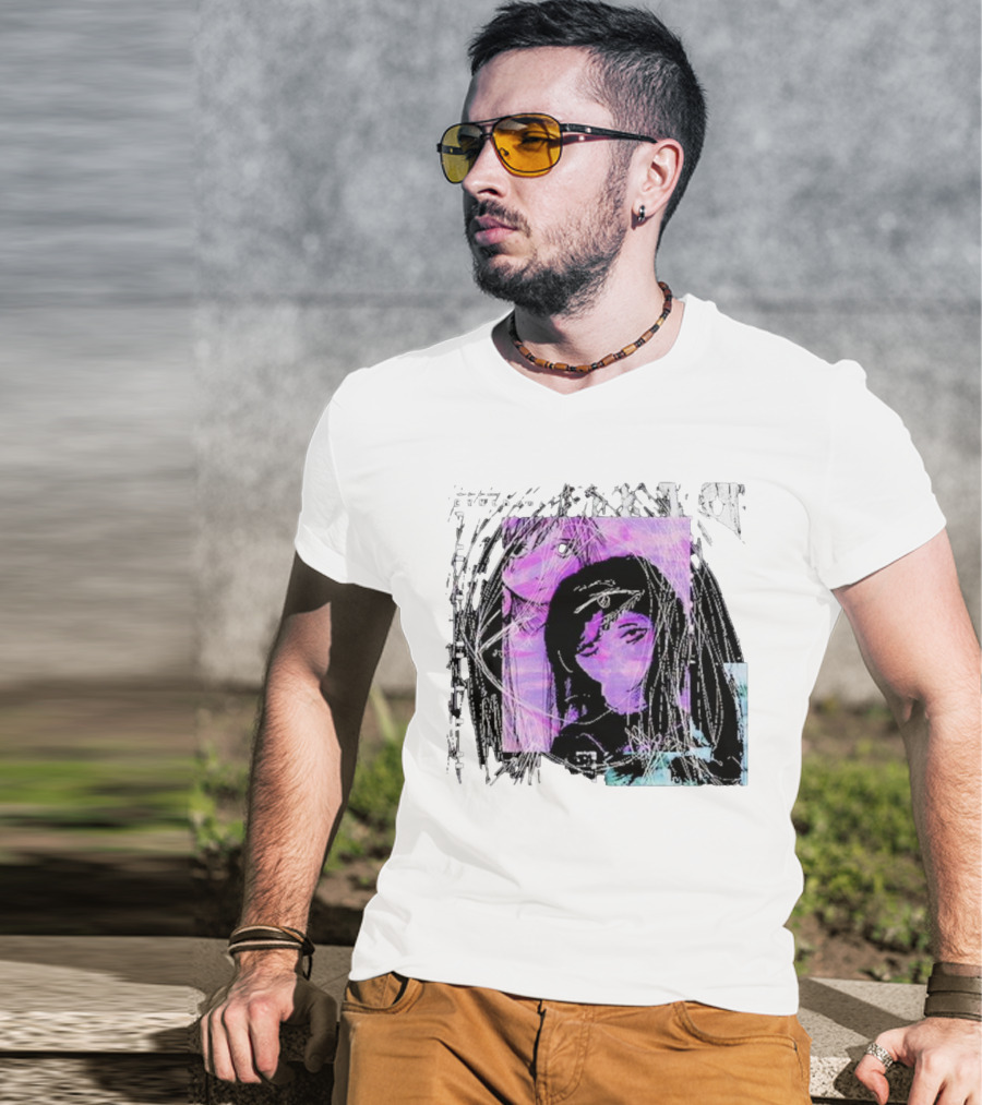 Cynthoni Sewerslvt Anime Aesthetic Purple Glitch T-Shirt