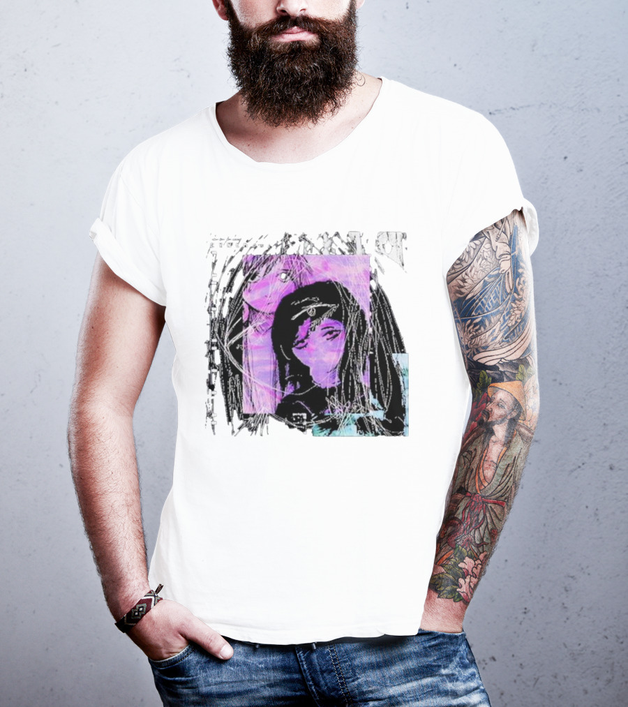 Cynthoni Sewerslvt Anime Aesthetic Purple Glitch T-Shirt