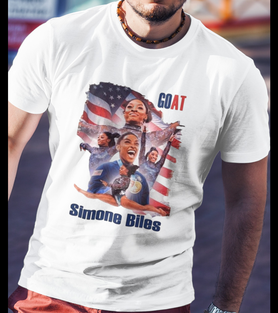 Simone Biles GOAT American Flag T-Shirt