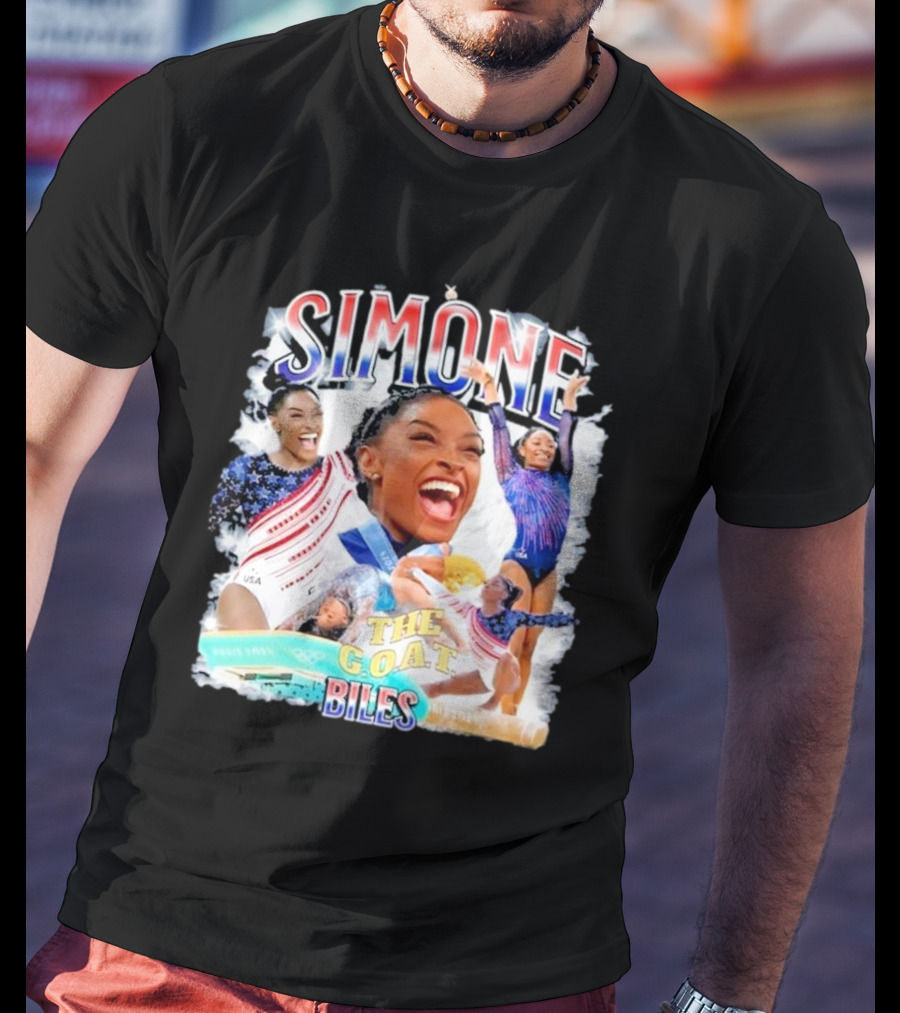 Simone Biles The GOAT Olympian USA Gymnastics Paris T-Shirt