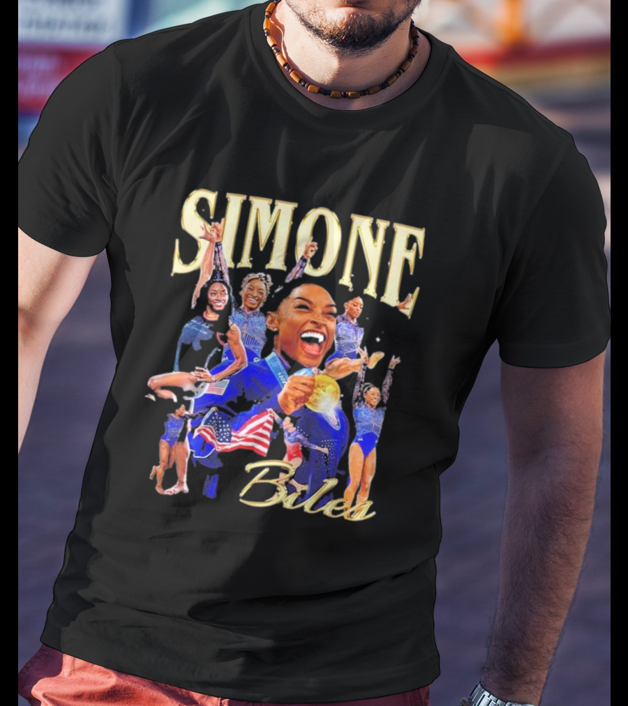 Simone Biles Olympic Gold Medalist Team USA Gymnast Paris T-Shirt