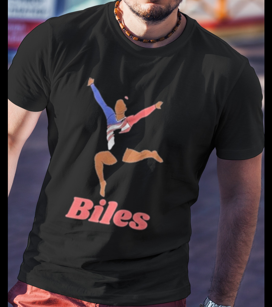 Biles Gymnastics Athlete In Flag Colors T-Shirt