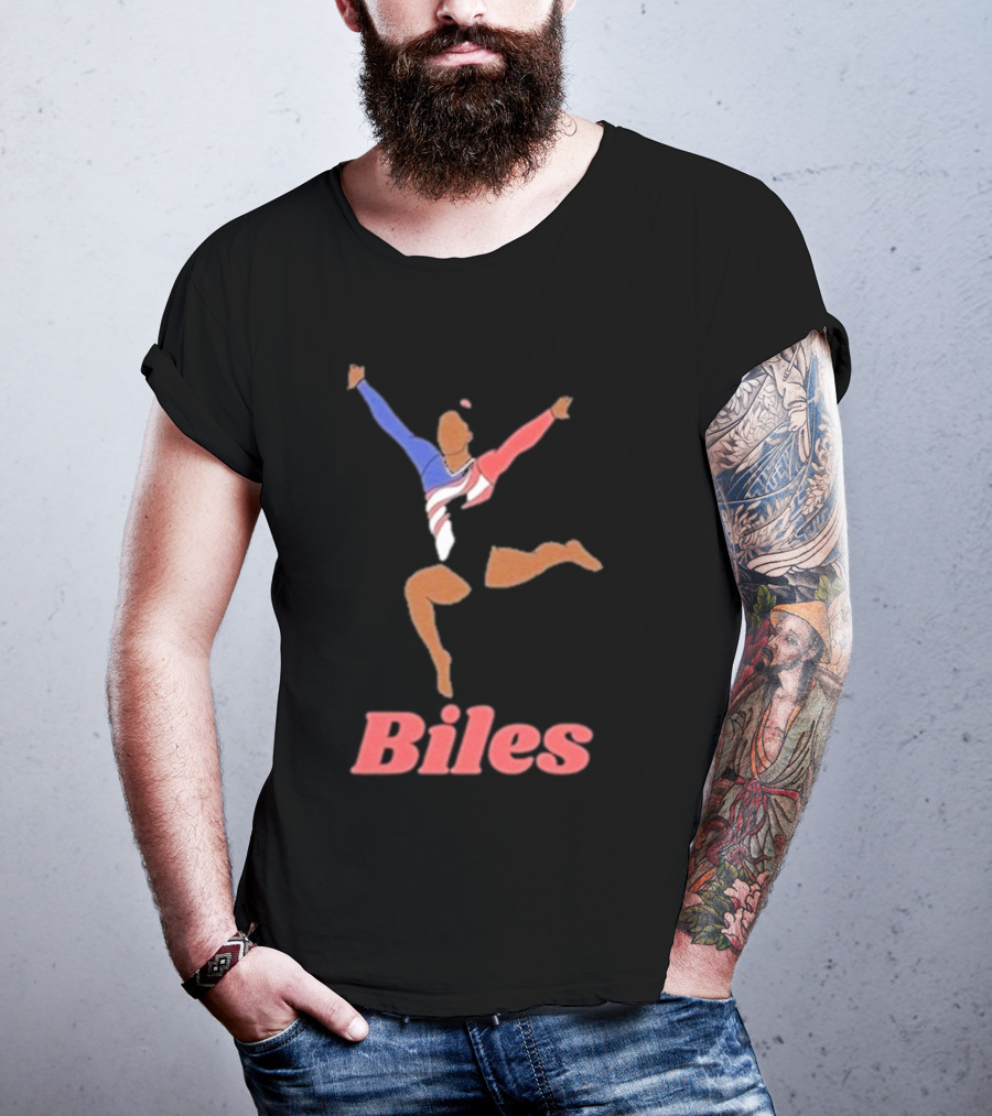 Biles Gymnastics Athlete In Flag Colors T-Shirt