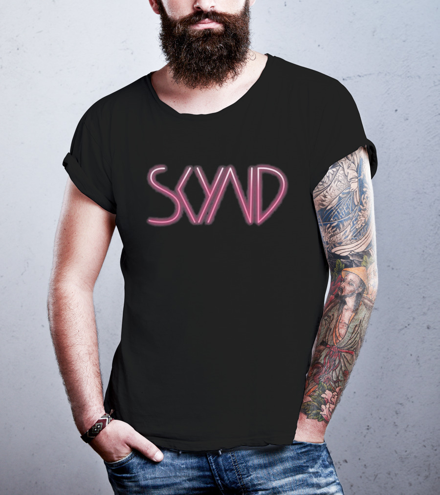 SKYND Neon Pink Logo Roses Are Red Violets Are Blue T-Shirt
