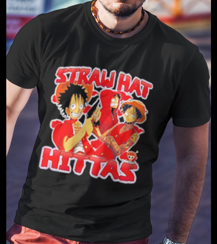 Straw Hat Hittas Monkey Luffy Anime Crossover T-Shirt