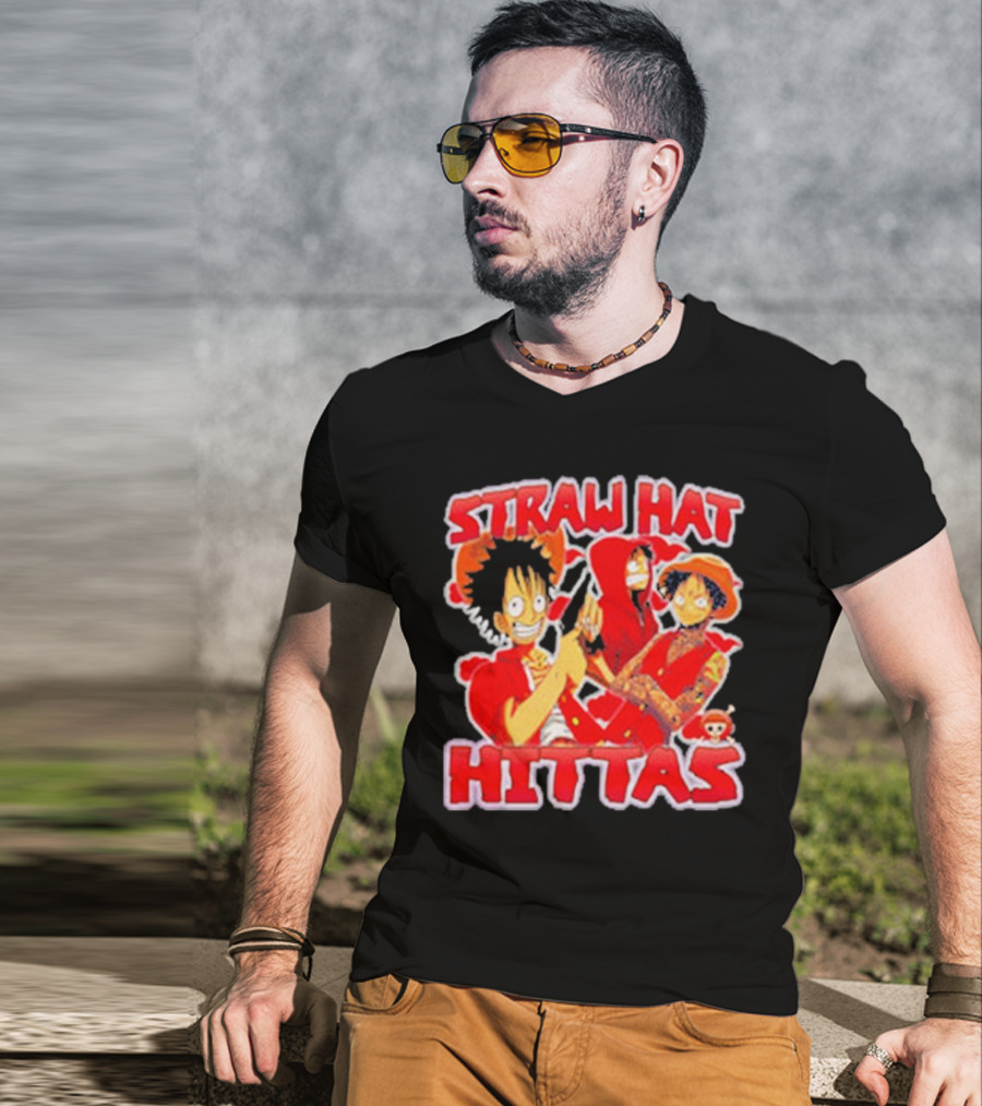 Straw Hat Hittas Monkey Luffy Anime Crossover T-Shirt