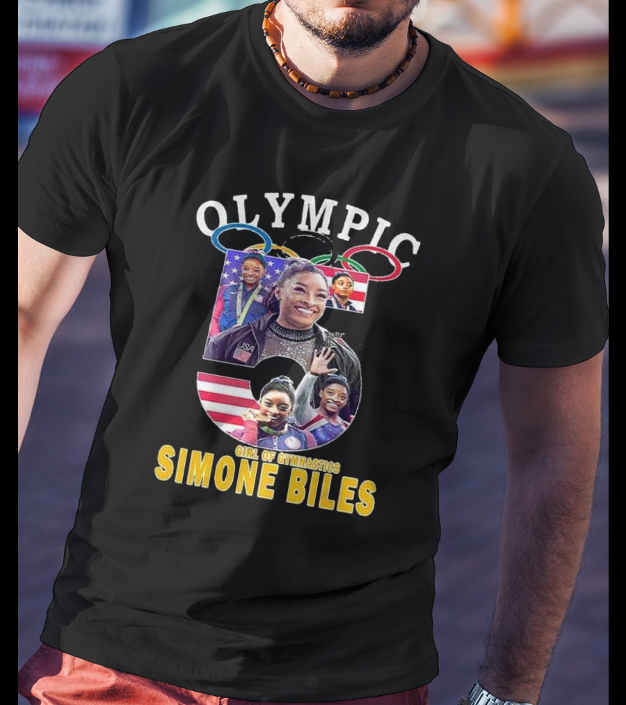 Olympic Five Rings Girl Of Gymnastics Simone Biles T-Shirt