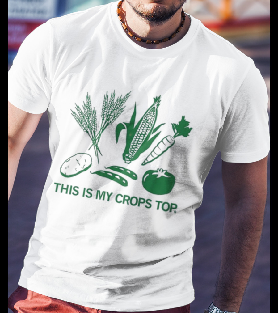 Raygun This Is My Crops Top With Vegetables Corn Carrot Tomato Peas Wheat T-Shirt