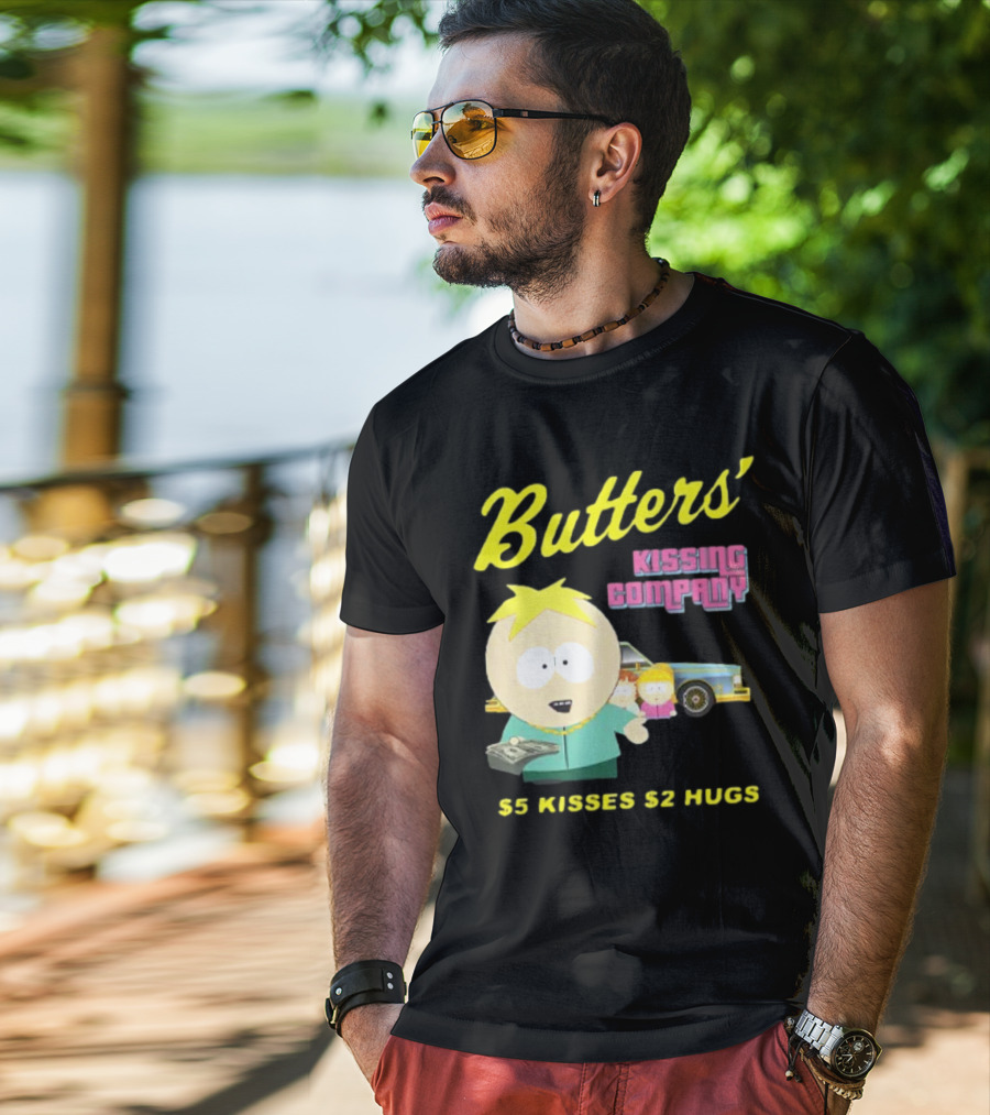 Butters' Kissing Company $5 Kisses $2 Hugs South Park Character T-Shirt