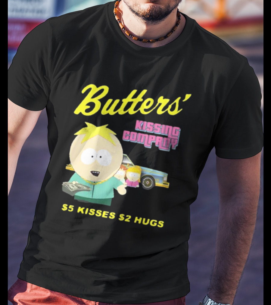 Butters' Kissing Company $5 Kisses $2 Hugs South Park Character T-Shirt
