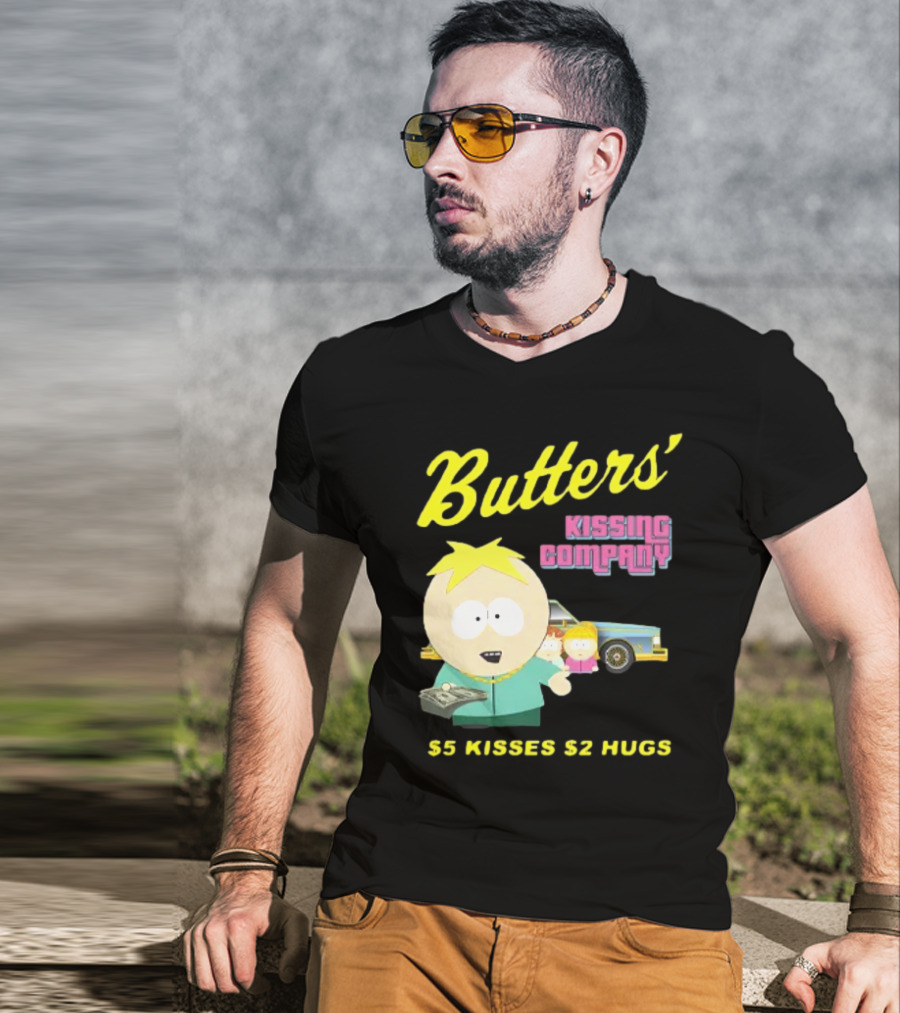 Butters' Kissing Company $5 Kisses $2 Hugs South Park Character T-Shirt