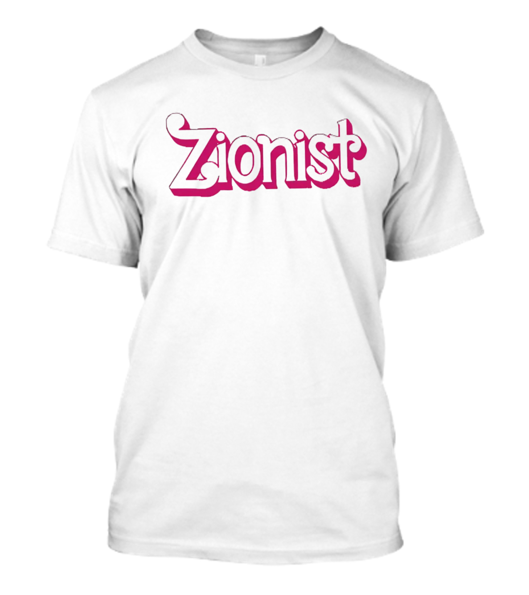 Zionist Barbie Pink Retro Typography T-Shirt