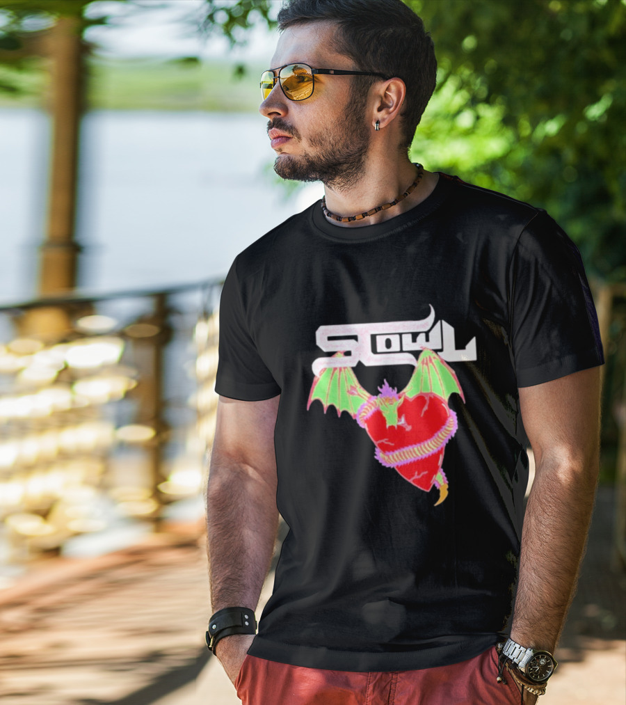 Scowl Dragon Heart Wings T-Shirt