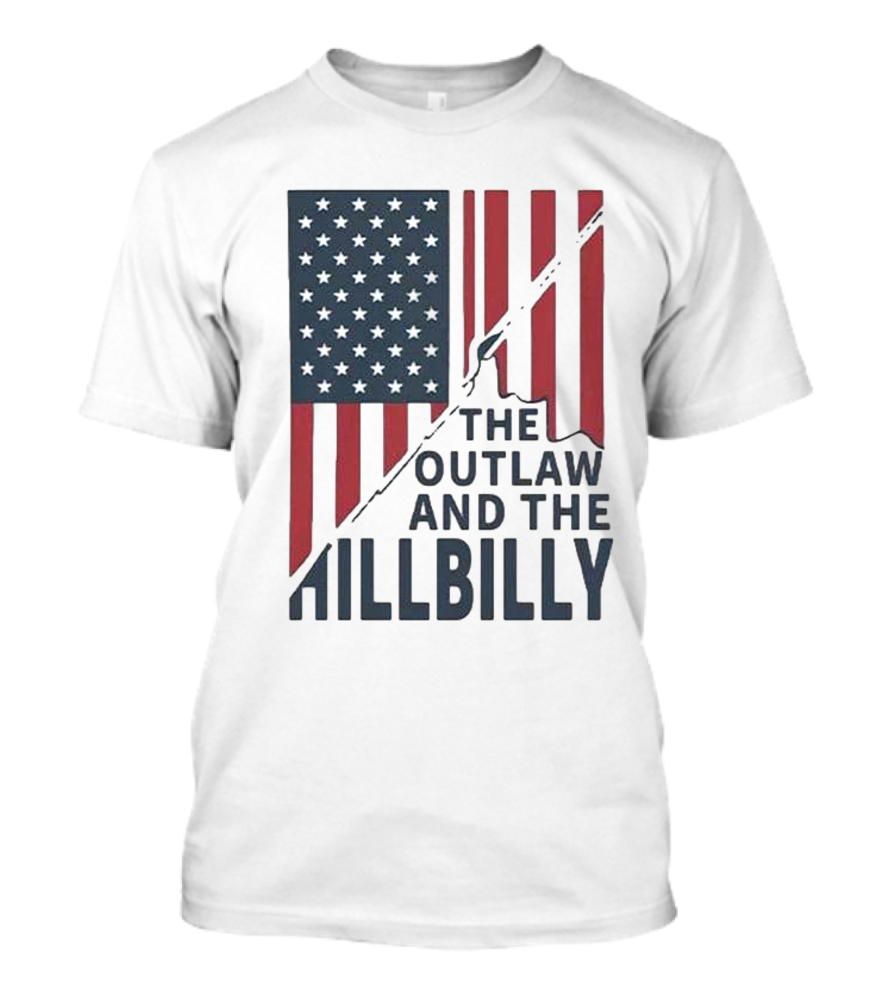 The Outlaw And The Hillbilly American Flag T-Shirt
