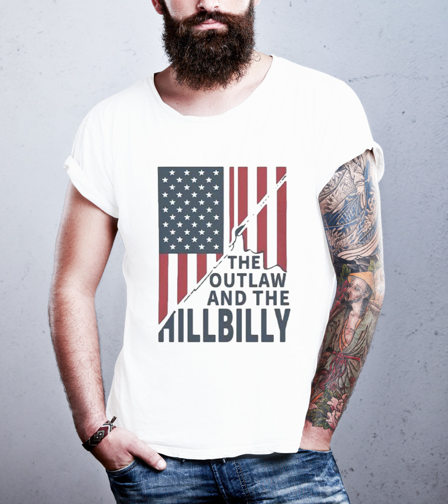 The Outlaw And The Hillbilly American Flag T-Shirt