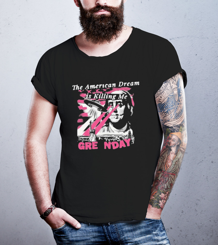 The American Dream Is Killing Me Green Day Statue Of Liberty UFO Beam T-Shirt