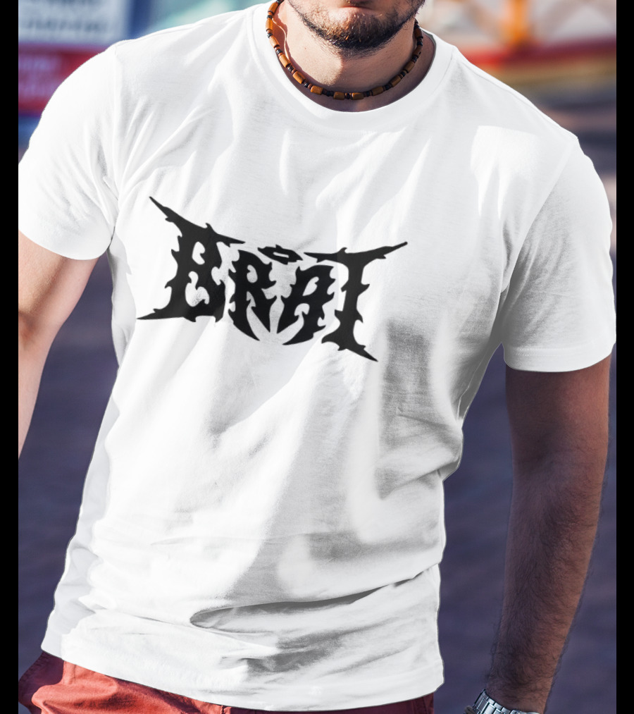 Inferno Merch Store Brat Gothic Font Design Charli Brat T-Shirt