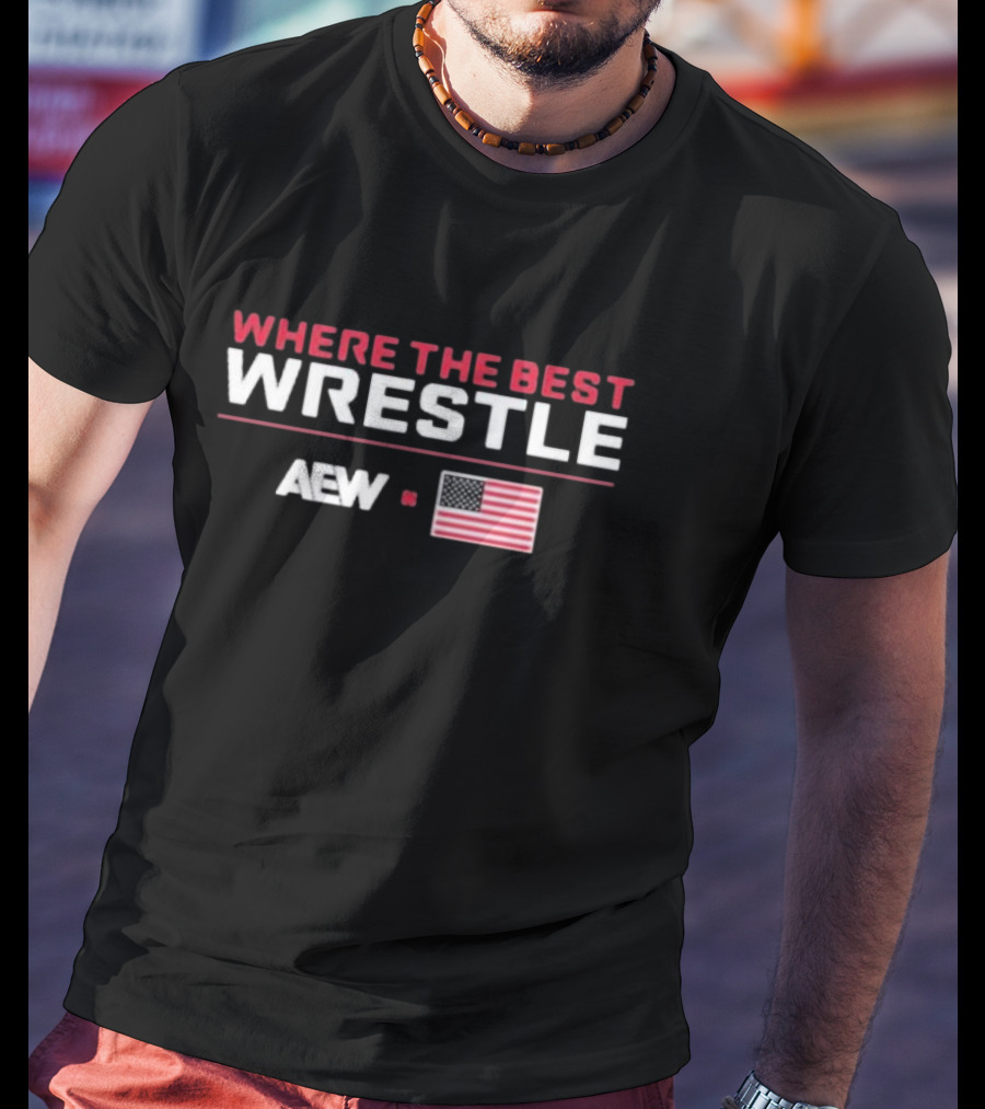 AEW Where The Best Wrestle United States Flag T-Shirt