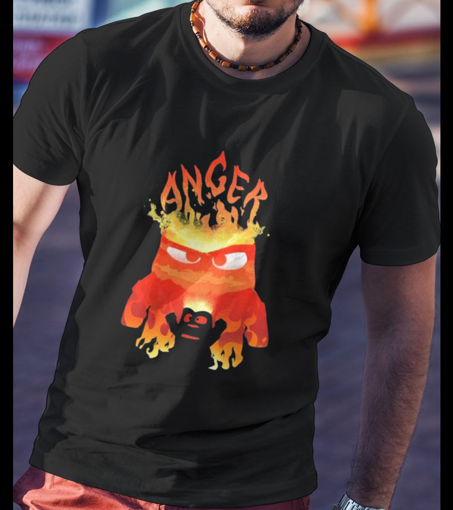 Anger Fire Inside Out Movie Character With Flaming T-Shirt