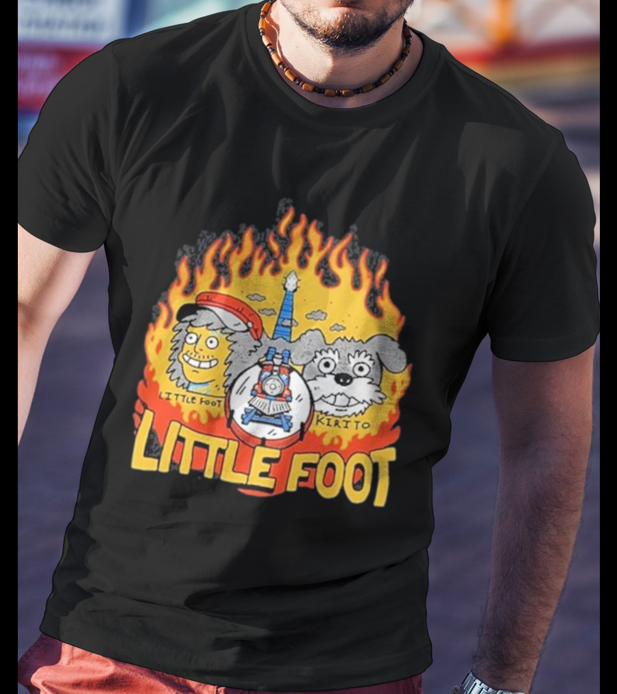 Littlefoot Kirito Littlefoot Kirito Littlefoot Flame Border Cartoon Faces T-Shirt