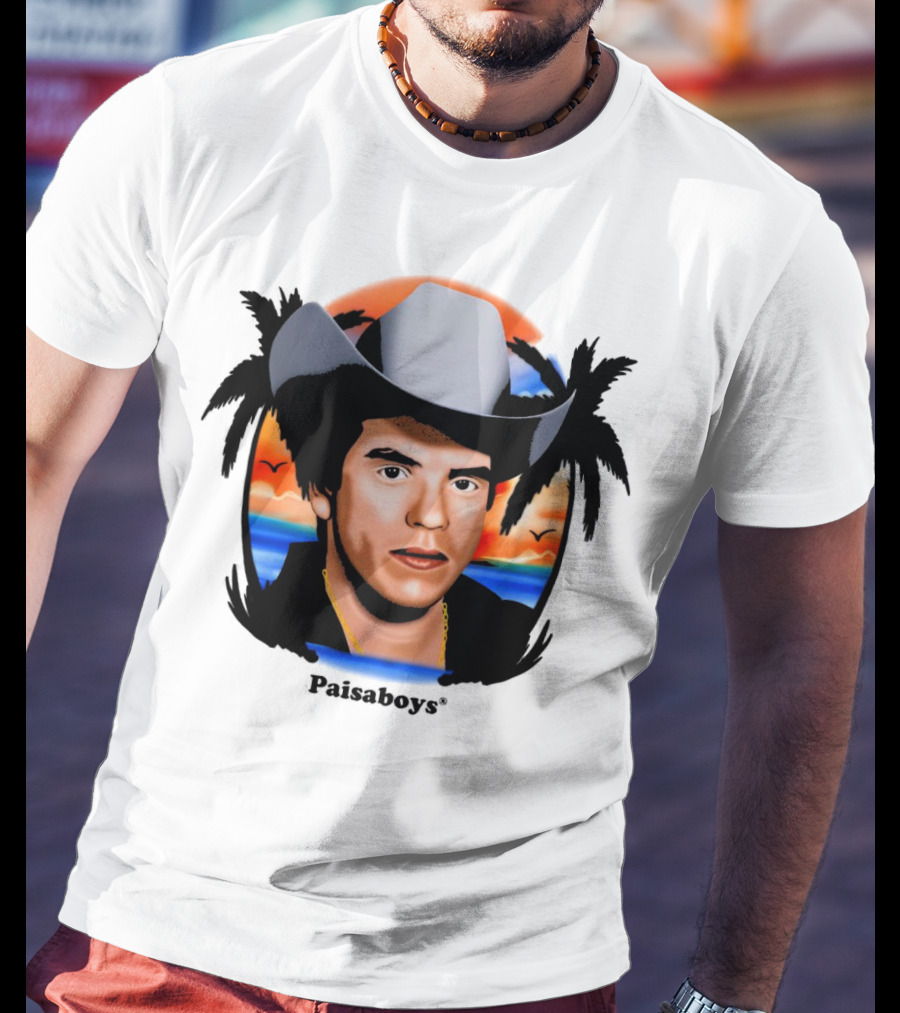 Paisaboys Sinaloa Sunset Cowboy And Tropical Ocean Scene T-Shirt