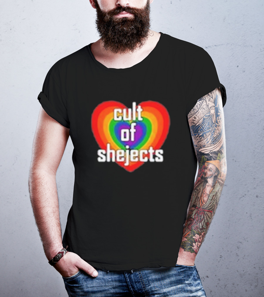 Reel Rejects Cult Of Shejects Heart Rainbow Pride New T-Shirt