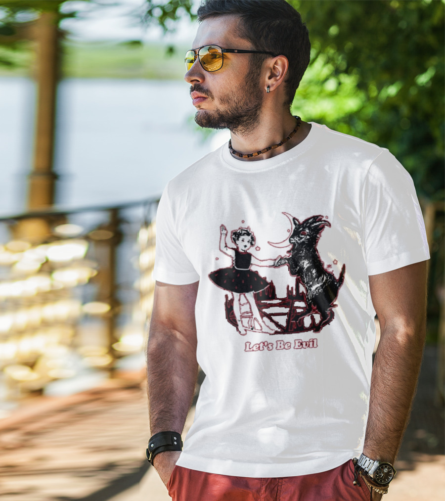 Teenhearts Let's Be Evil With Pentagram Dancing Girl And Goat T-Shirt