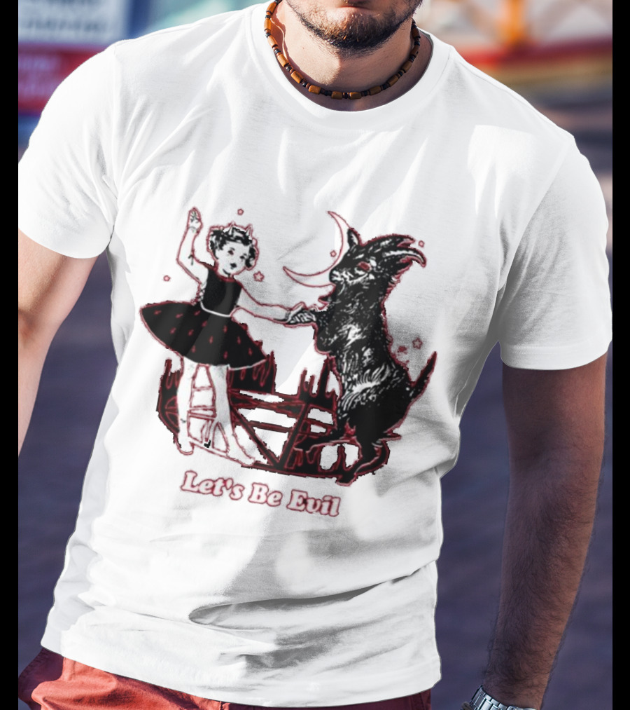 Teenhearts Let's Be Evil With Pentagram Dancing Girl And Goat T-Shirt
