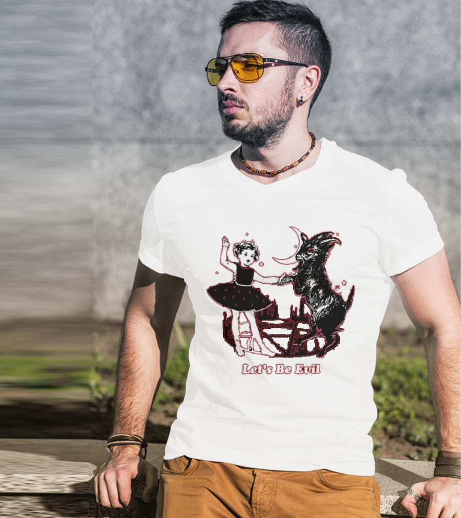 Teenhearts Let's Be Evil With Pentagram Dancing Girl And Goat T-Shirt