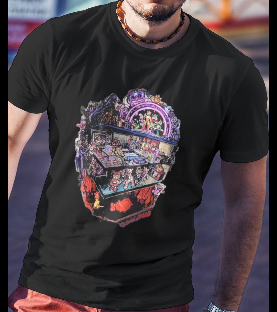 Walkapedia Ultrashield Race Products Colorful Cartoon Characters Scene T-Shirt