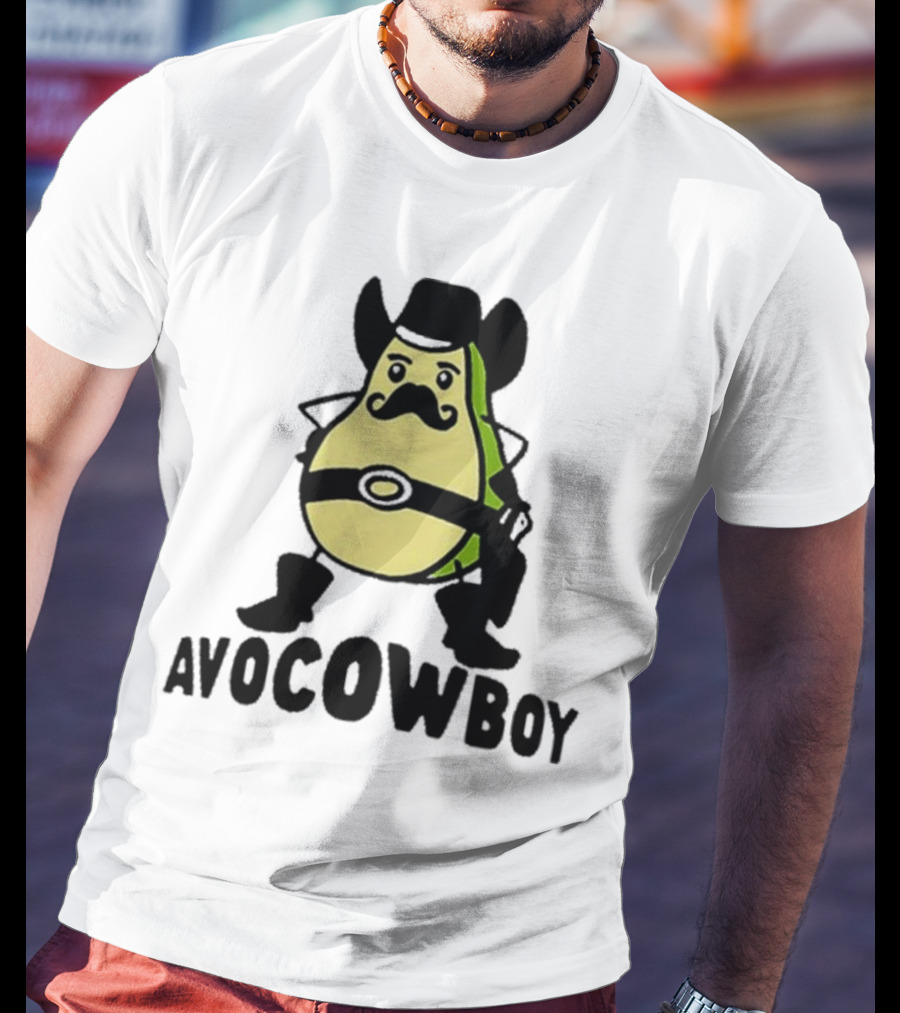 Got Funny Avocowboy Western Cartoon Avocado Character T-Shirt