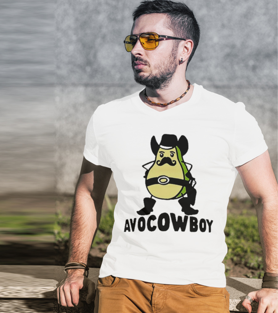 Got Funny Avocowboy Western Cartoon Avocado Character T-Shirt
