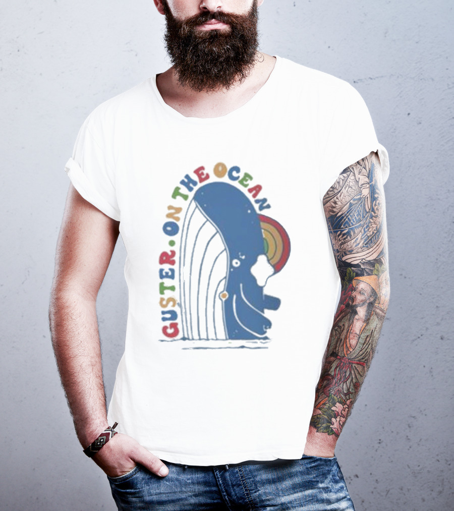 Guster On The Ocean Whale Rainbow T-Shirt