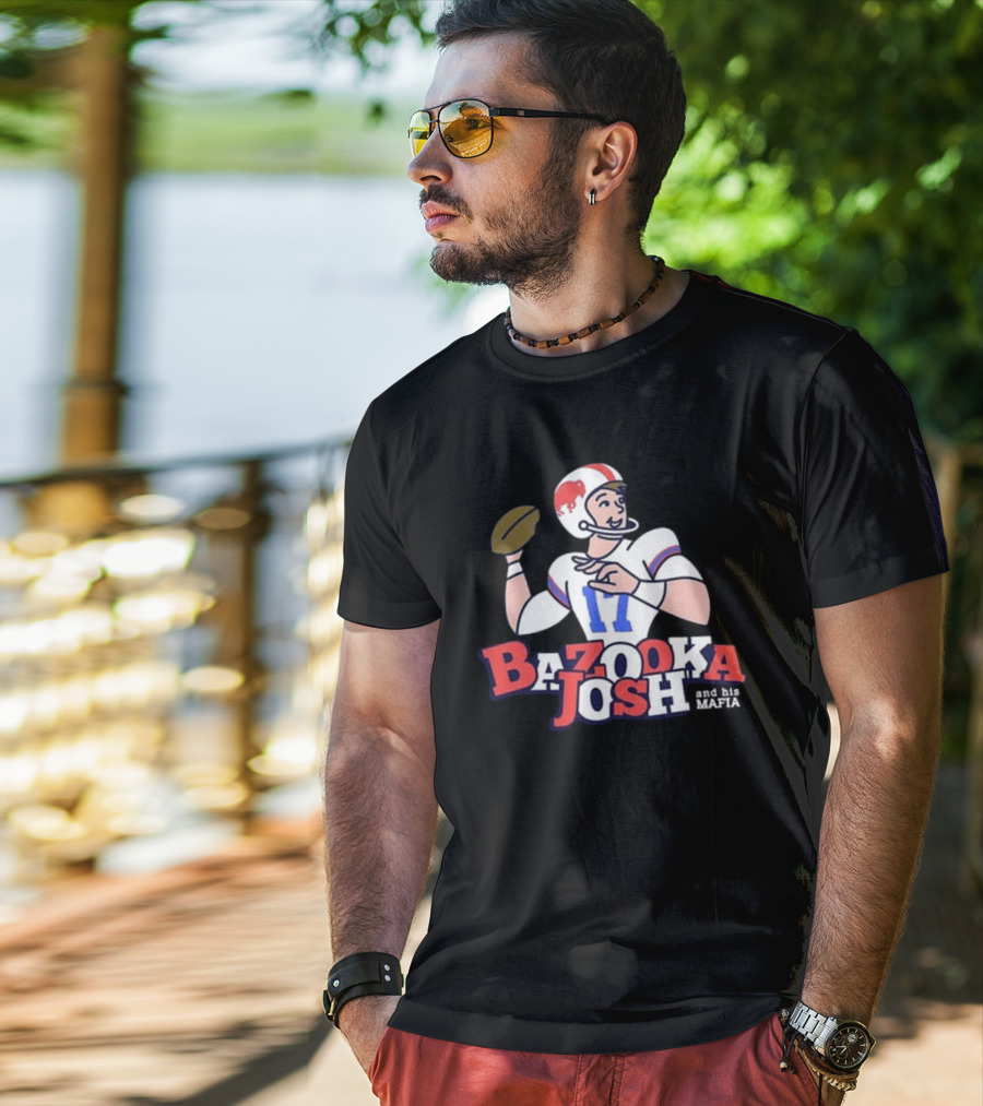 Bazooka Josh And His Mafia Football Throwback Illustration 17 T-Shirt