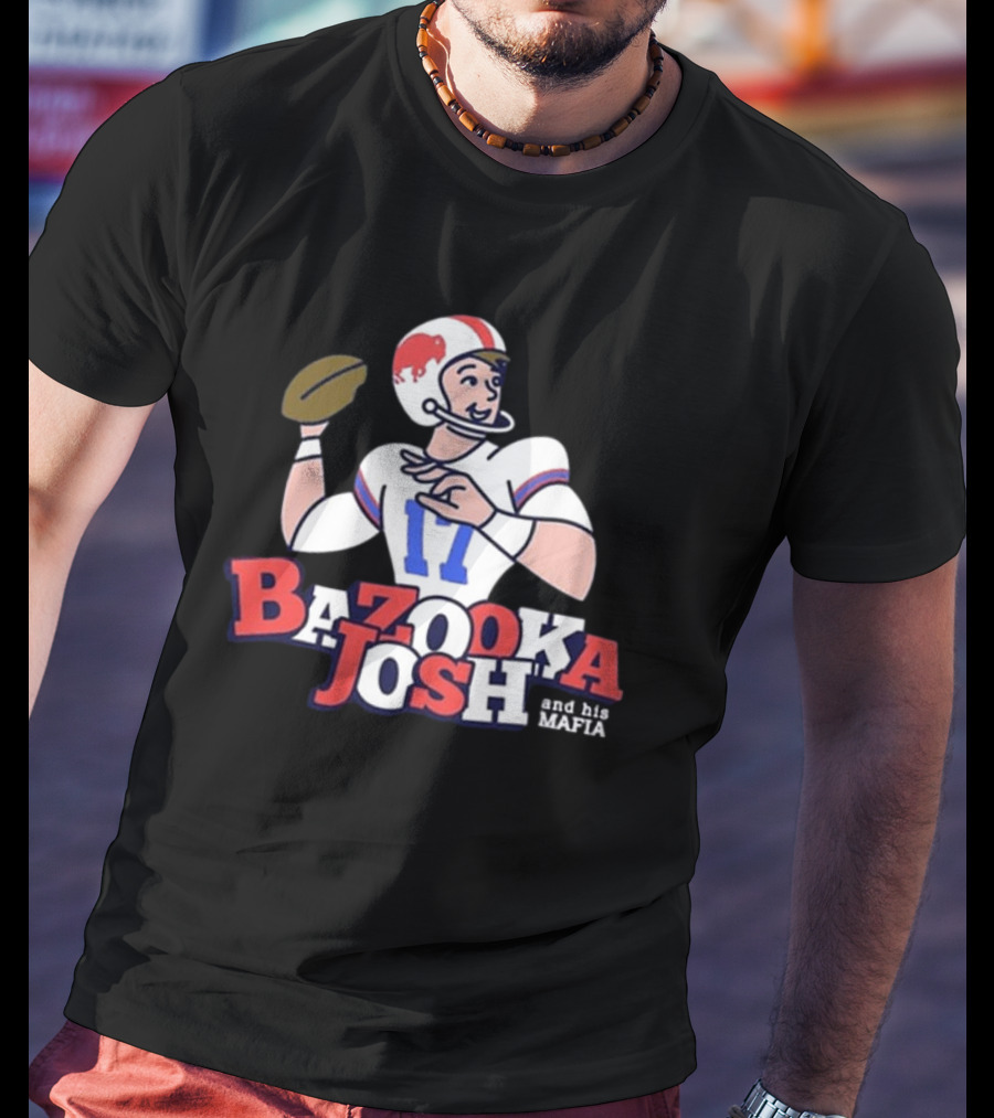 Bazooka Josh And His Mafia Football Throwback Illustration 17 T-Shirt