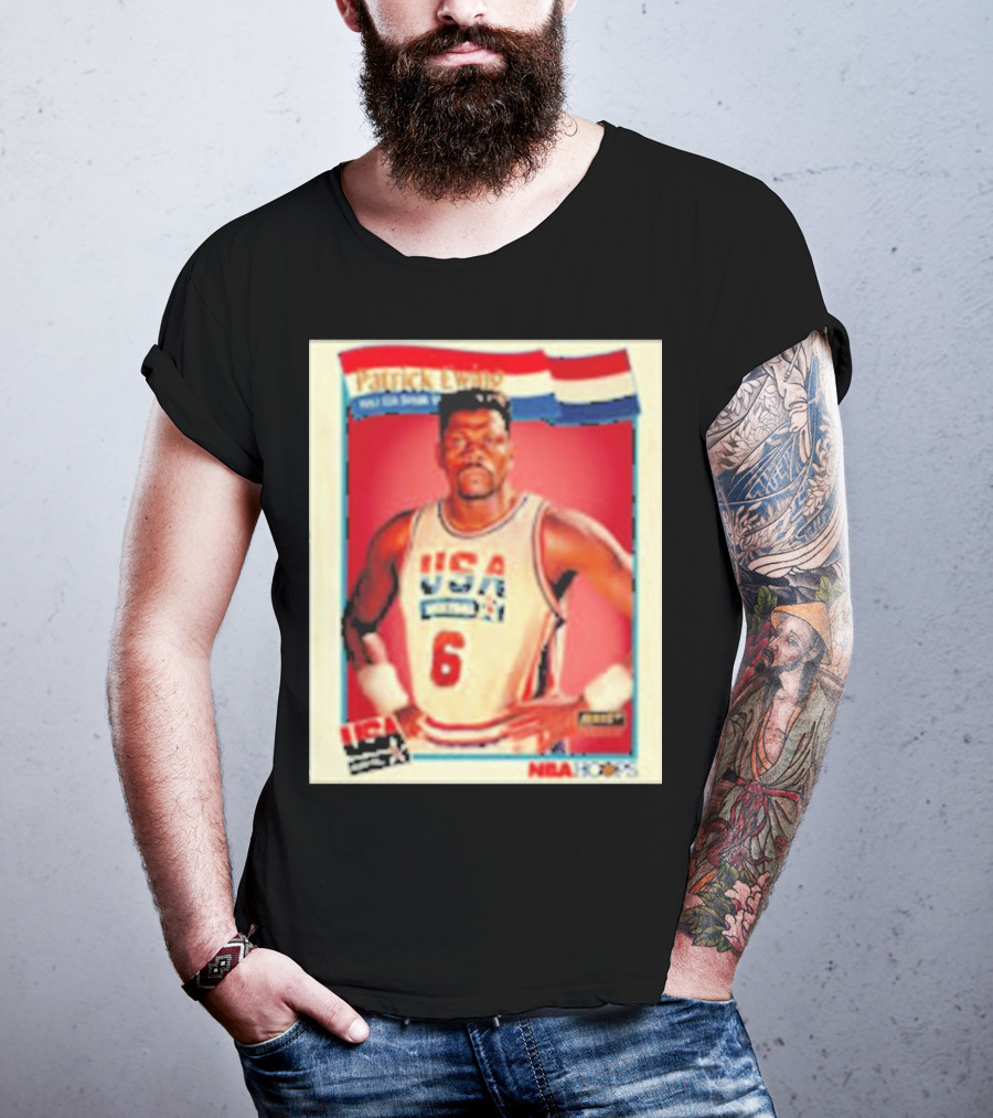 Patrick Ewing USA Basketball Dream Team 1992 NBA Hoops USA Olympic Team नंबर 6 T-Shirt