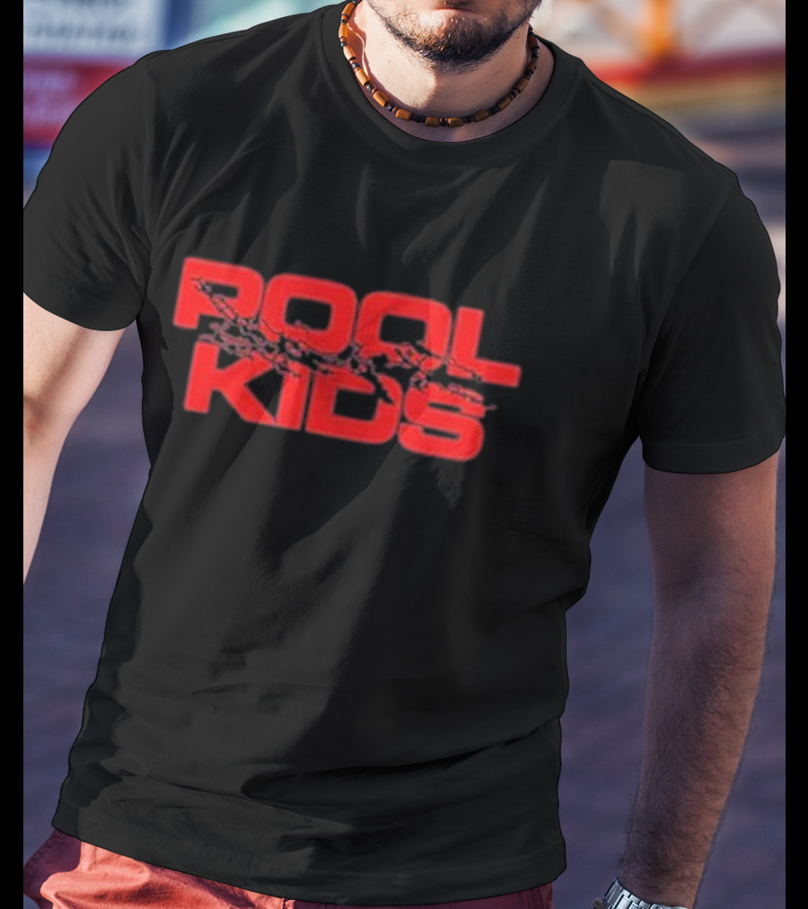 Pool Kids Pk Logo Red Stylized Text T-Shirt