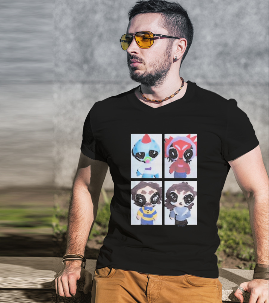Emergency Intercom Plushies Cute Character Quartet T-Shirt