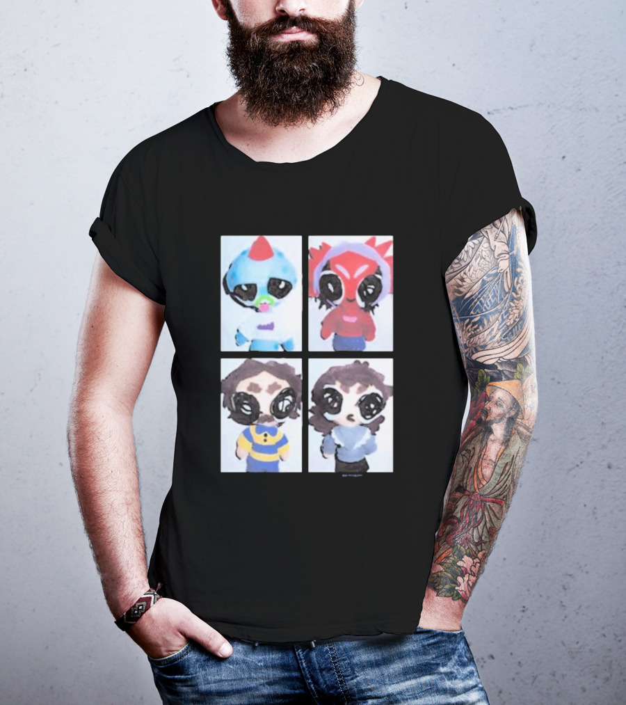 Emergency Intercom Plushies Cute Character Quartet T-Shirt