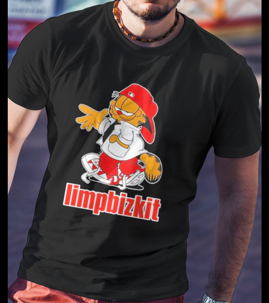 Limpbizkit Garfield Parody Red Outfit Cap And Sneakers T-Shirt