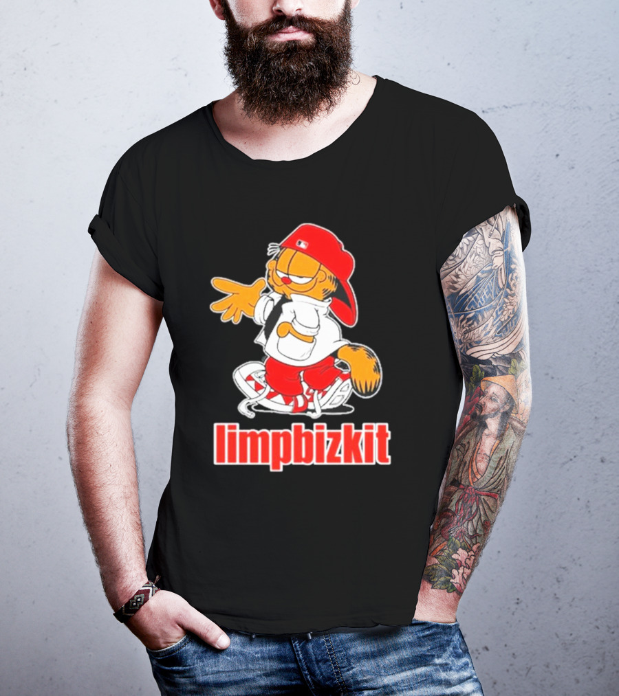 Limpbizkit Garfield Parody Red Outfit Cap And Sneakers T-Shirt
